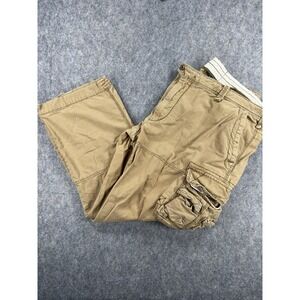 Polo Ralph Lauren Cargo Pants Mens 48x32 Khaki Distressed Utility Multi Pocket